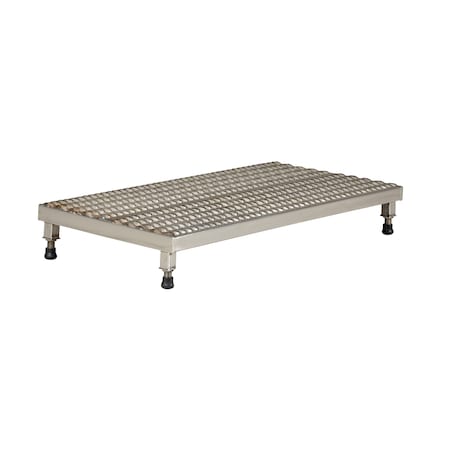 Vestil Adjustable Stand, 6-3/4-8-3/4 H 24 x 48, 6.75 Overall Height, Stainless Steel, Silver AHW-L-2448-SS